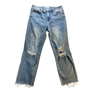 Vervet Flying Monkey Jeans Womens 30 Distressed Raw Hem Mom V2151 Cut#513836